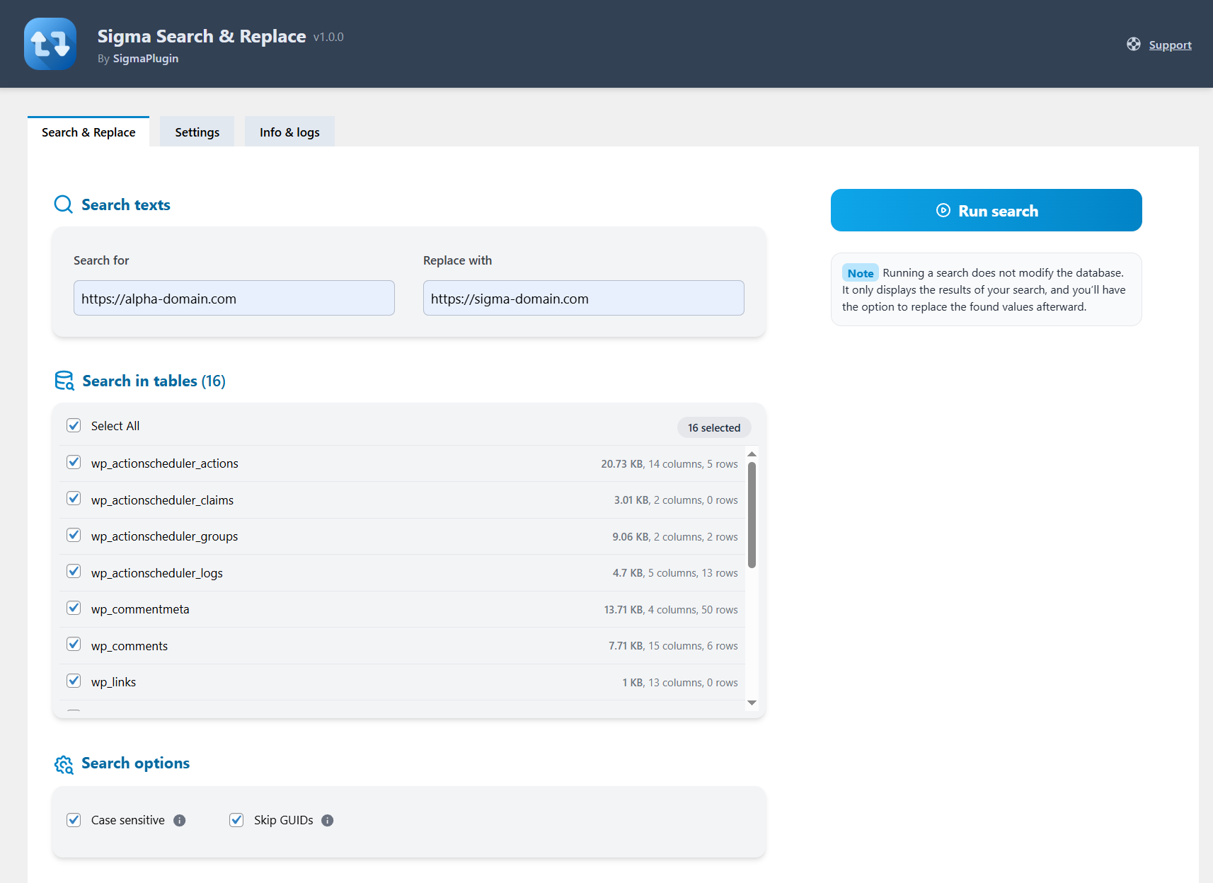Search and Replace plugin Screenshot 1